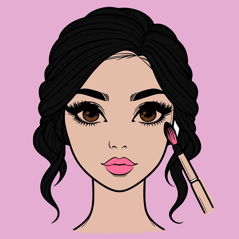 realistic person with makeup