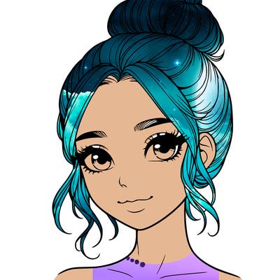 realistic pretty girl with hair in bun