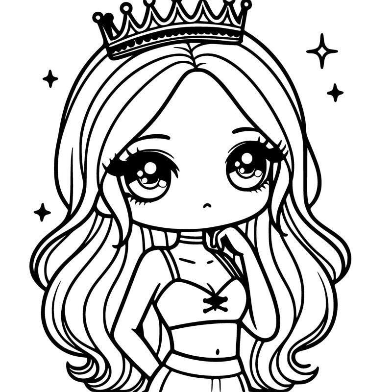 girl with crown with crop top and