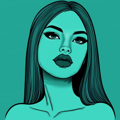 realistic woman with full lips