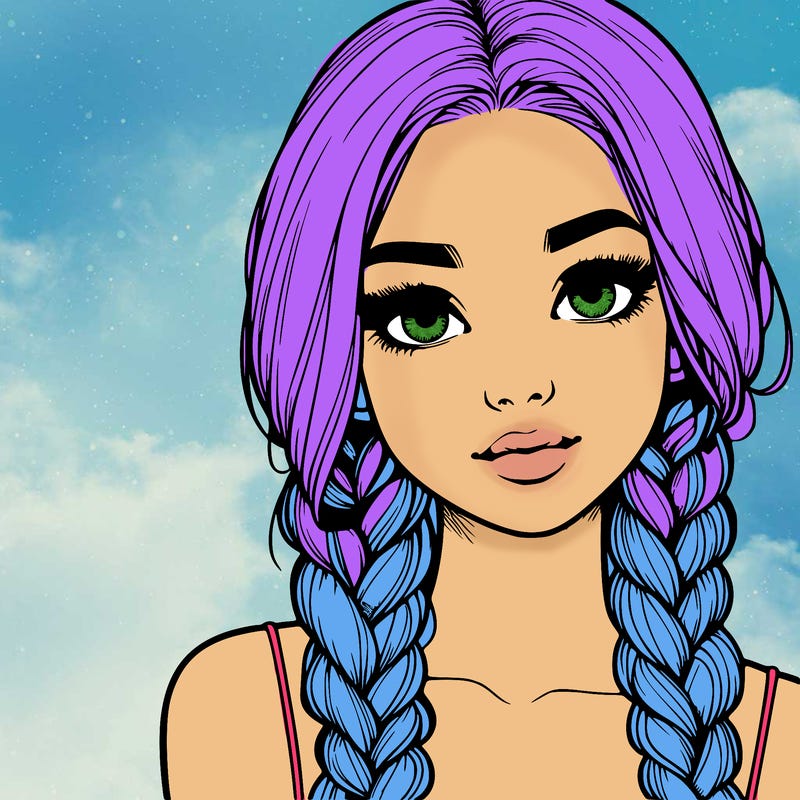 realistic girl with braids