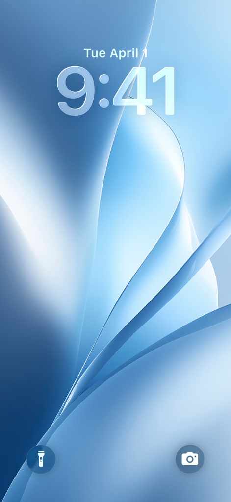 Liquid Wallpapers 26 Themes - Abstract light blue liquid glass design on an iPhone lock screen