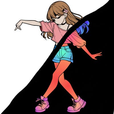 realistic girl danceing