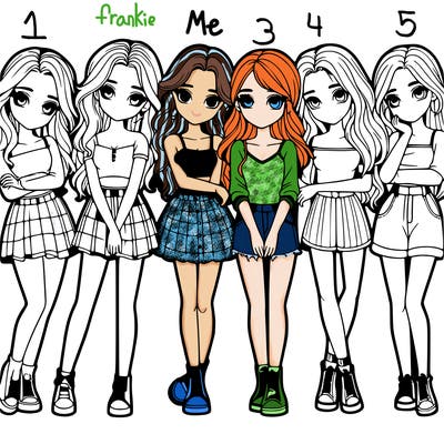 a group of girls realistic