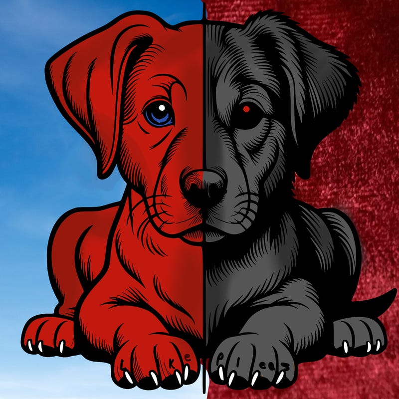 realistic dog split picture