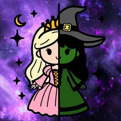 split princess and witch