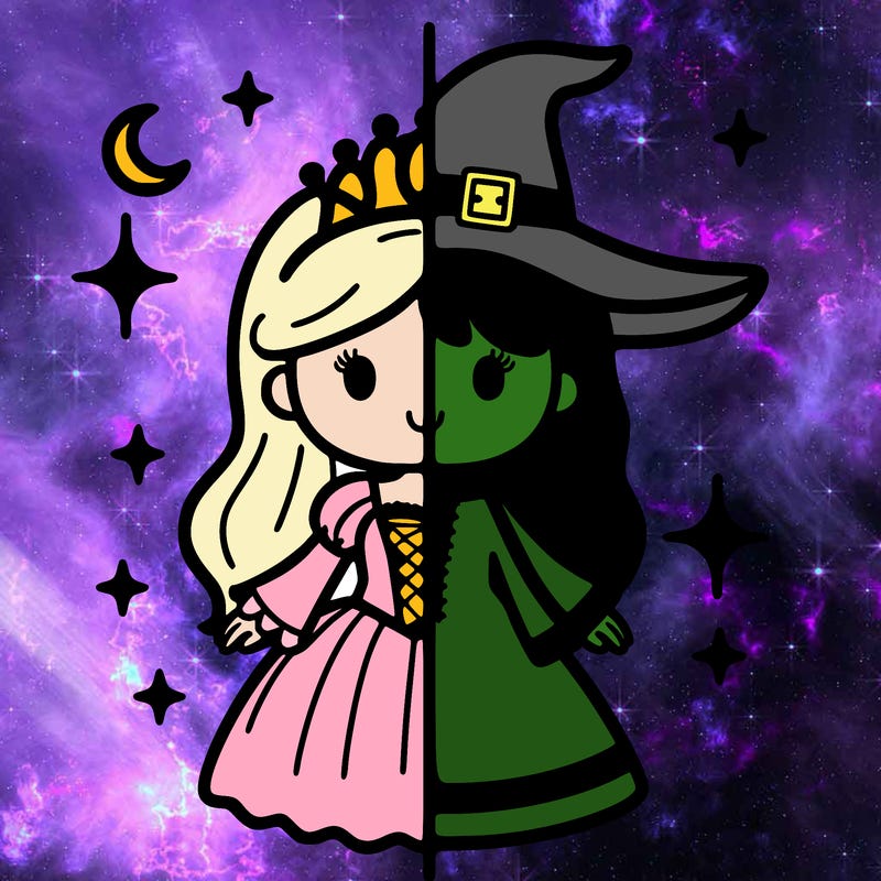 split princess and witch