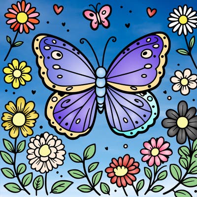 butterfly with flowers