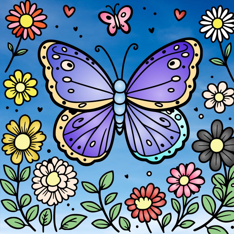 butterfly with flowers