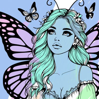 butterfly fairy realistic girl