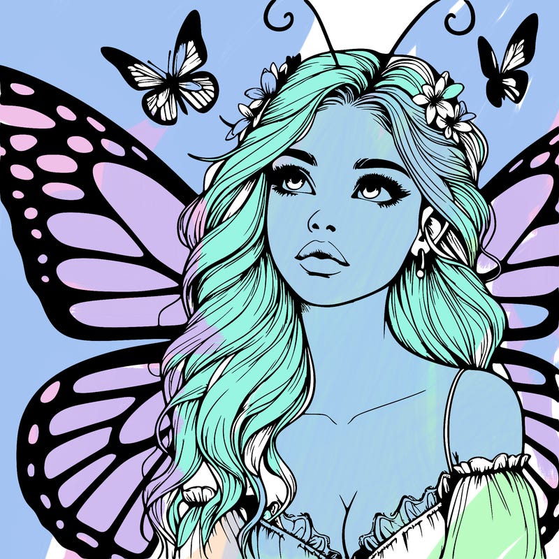 butterfly fairy realistic girl