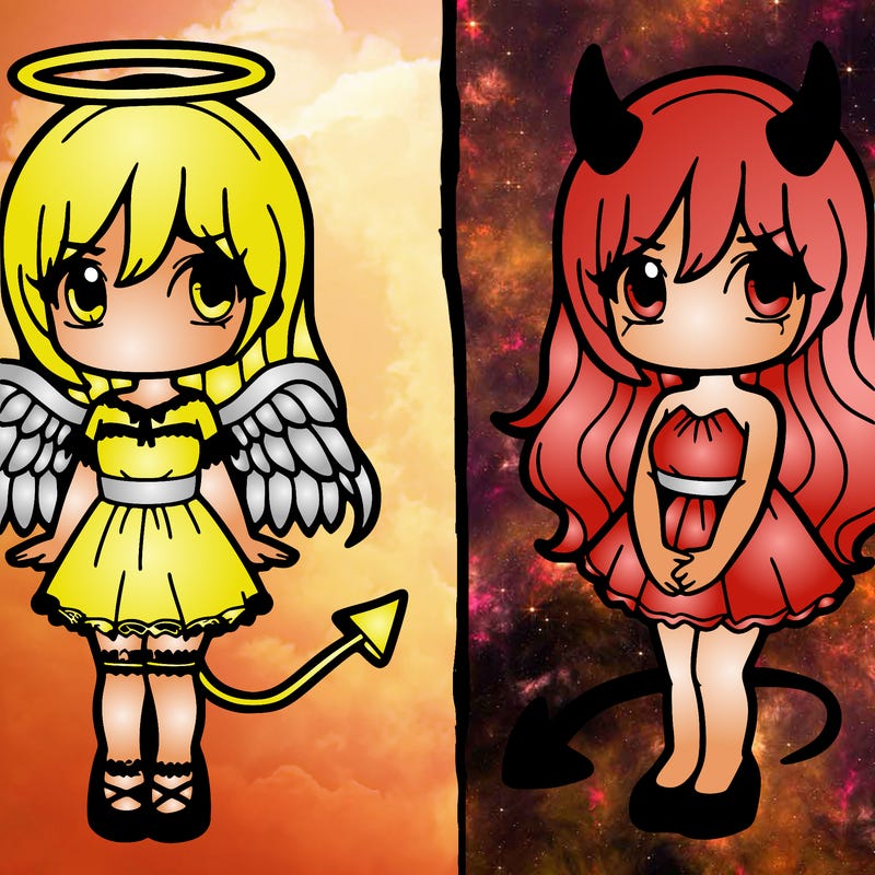 angel and devil girl