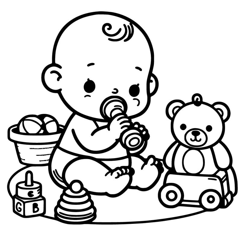 baby playing with toys