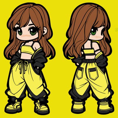 girl in crop top and baggy pants