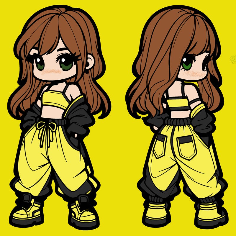 girl in crop top and baggy pants