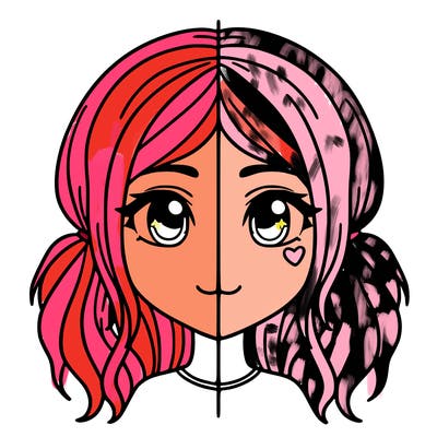 split girl just the face