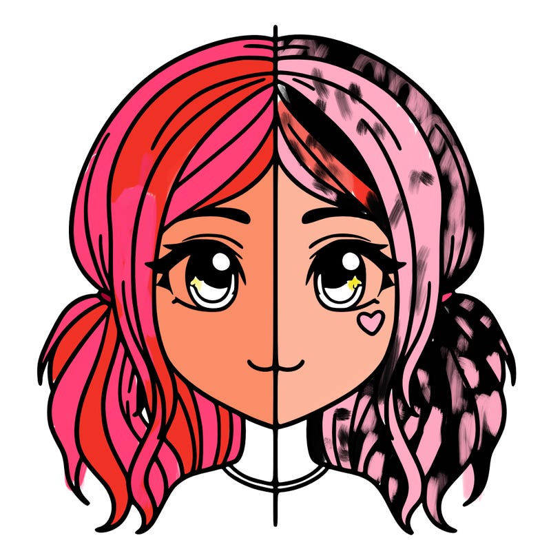 split girl just the face