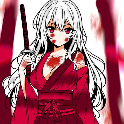 woman anime with sword
