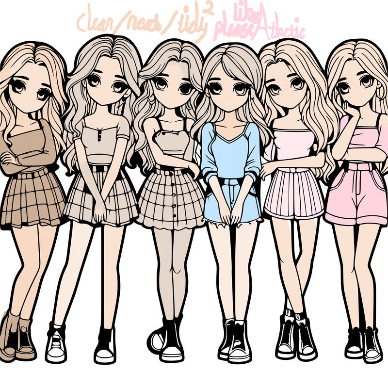 a group of girls realistic