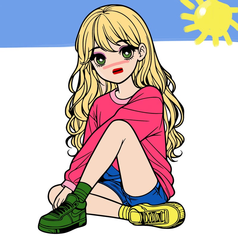 girl sitting realistic