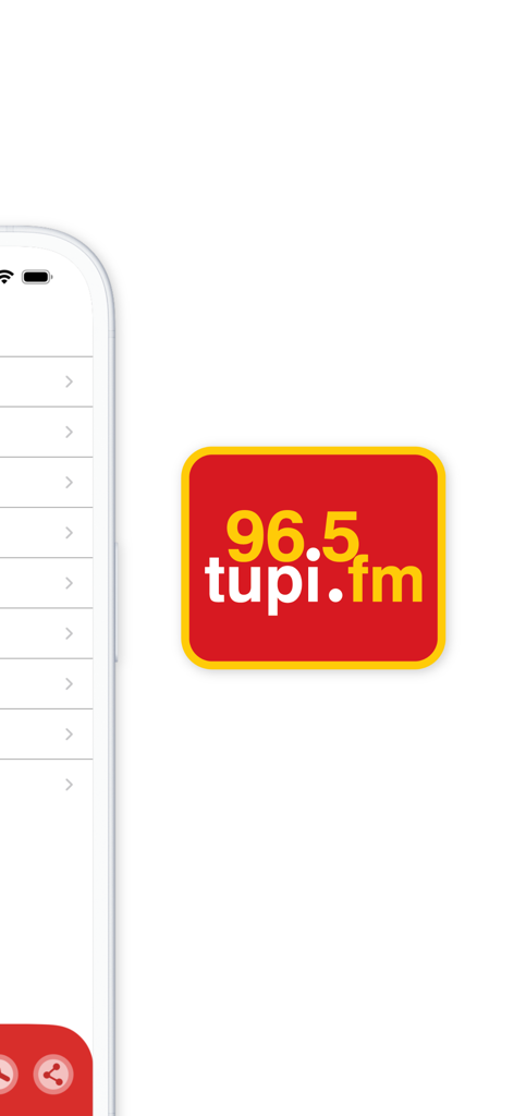 Logo do aplicativo Super Radio Tupi em uma tela de celular