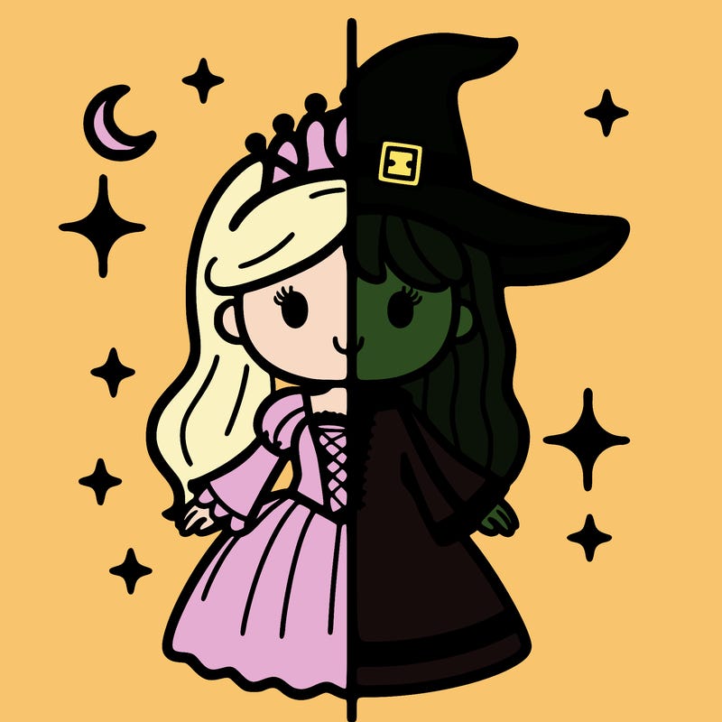 split princess and witch