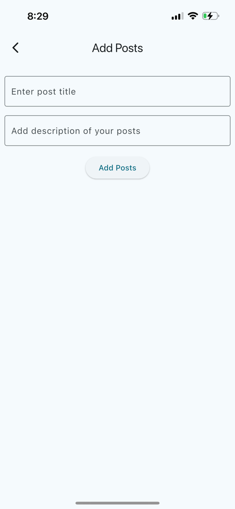 Car-Data - Écran de l'application Car-Data pour ajouter une nouvelle publication communautaire avec des champs de titre et de description