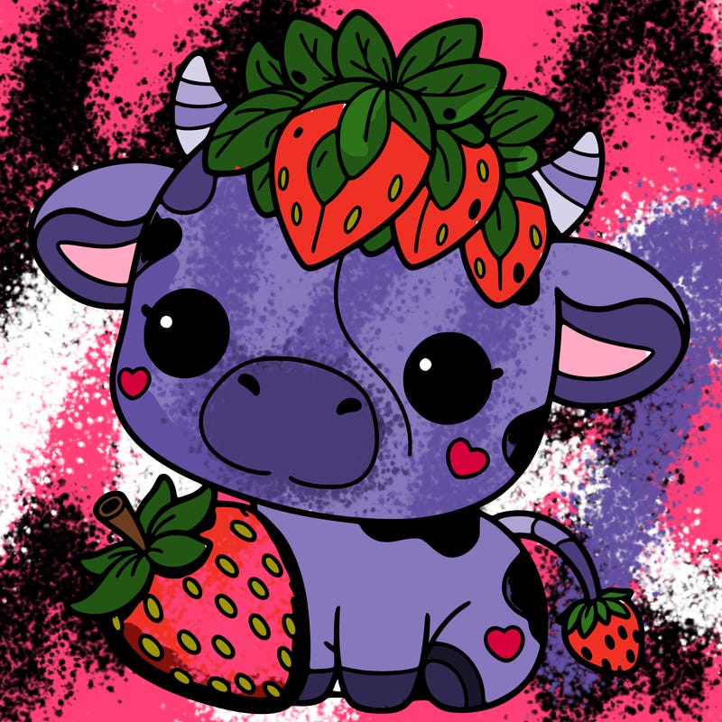 cute strawberry cow