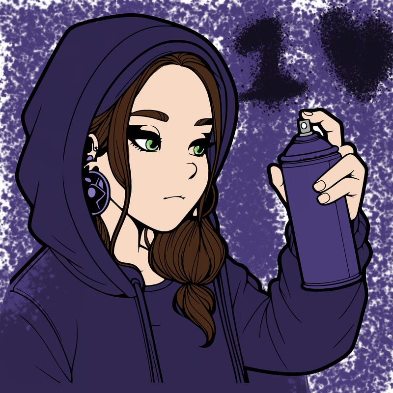 a realistic girl, spray painting