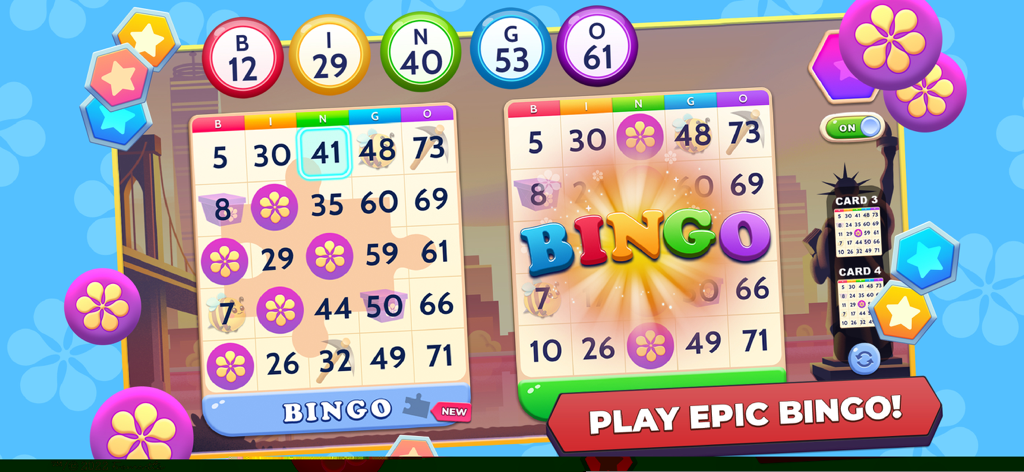 The Price Is Right Bingo gameplay screen showing a winning card and multiple bingo balls