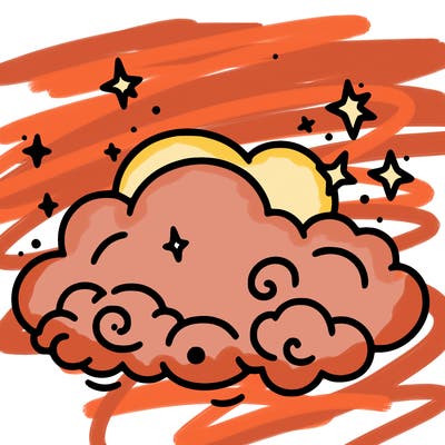 pink starry cloud sky