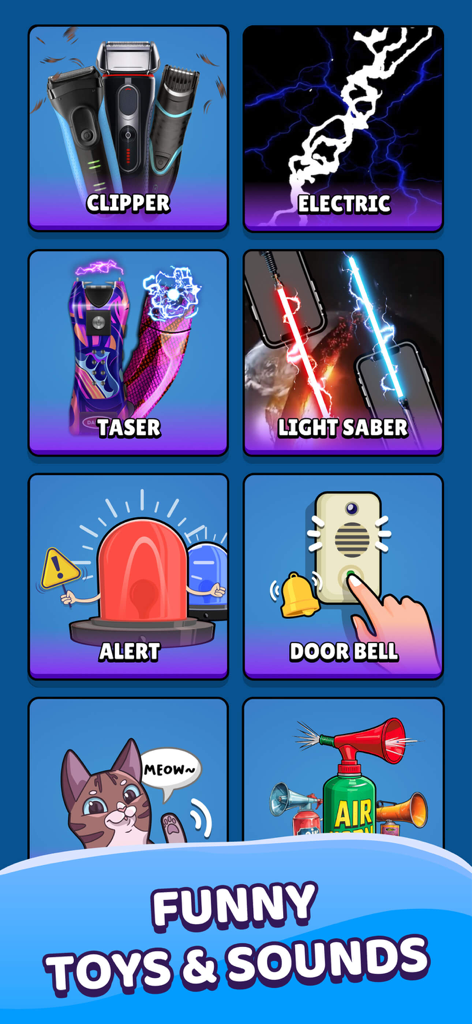 PartyFun: Finger Chooser Games - Una colección de juguetes de broma y simuladores de sonido divertidos como un taser, sable de luz y bocina de aire