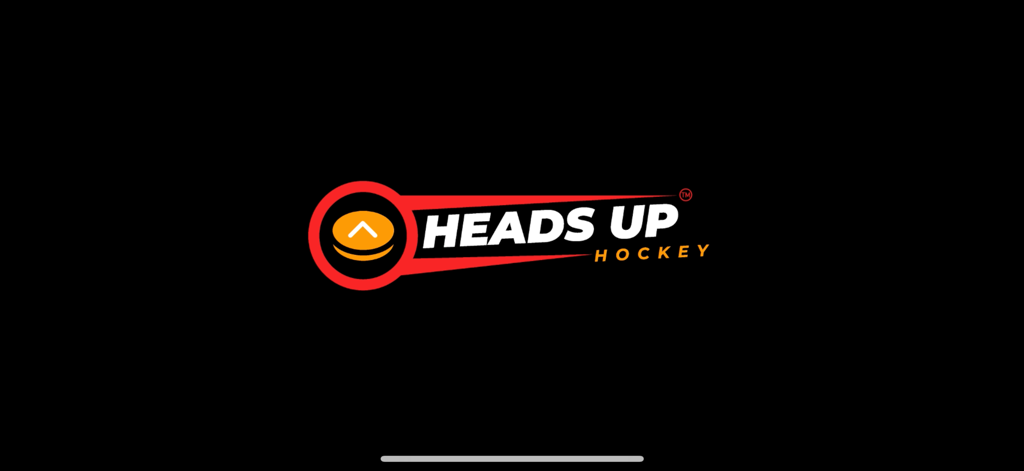 HeadsUp Hockey AI logo on a black background