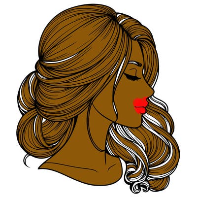 realistic woman's head & hair