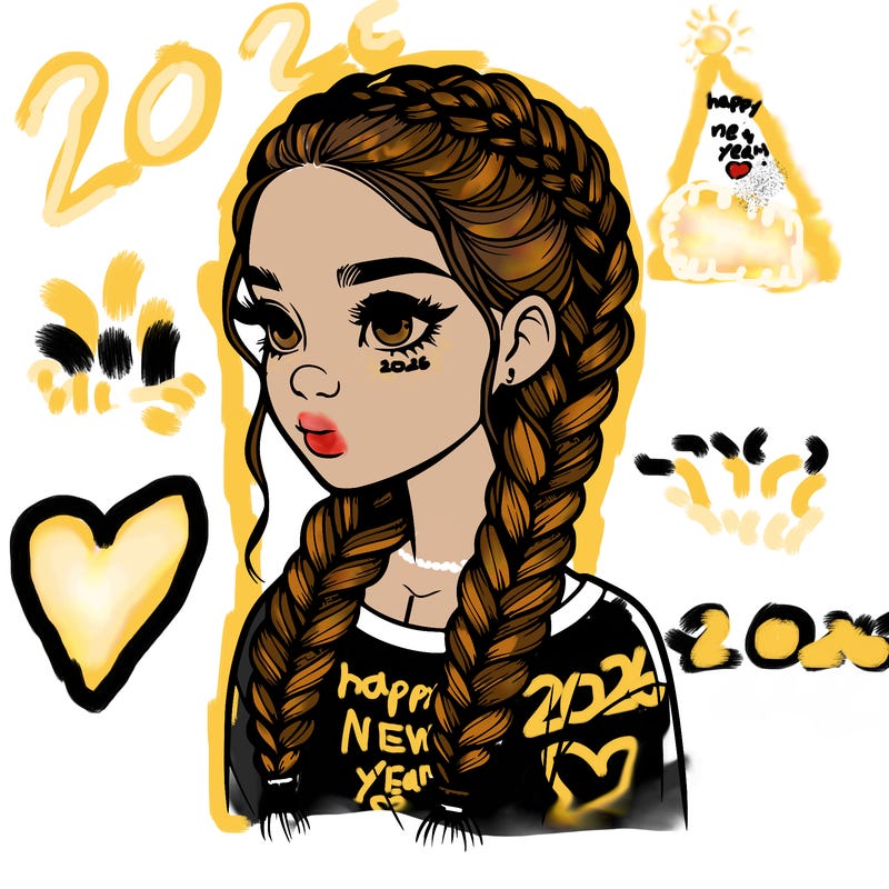 realistic girl with braids
