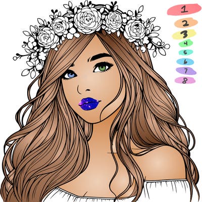 realistic girl with flower crown