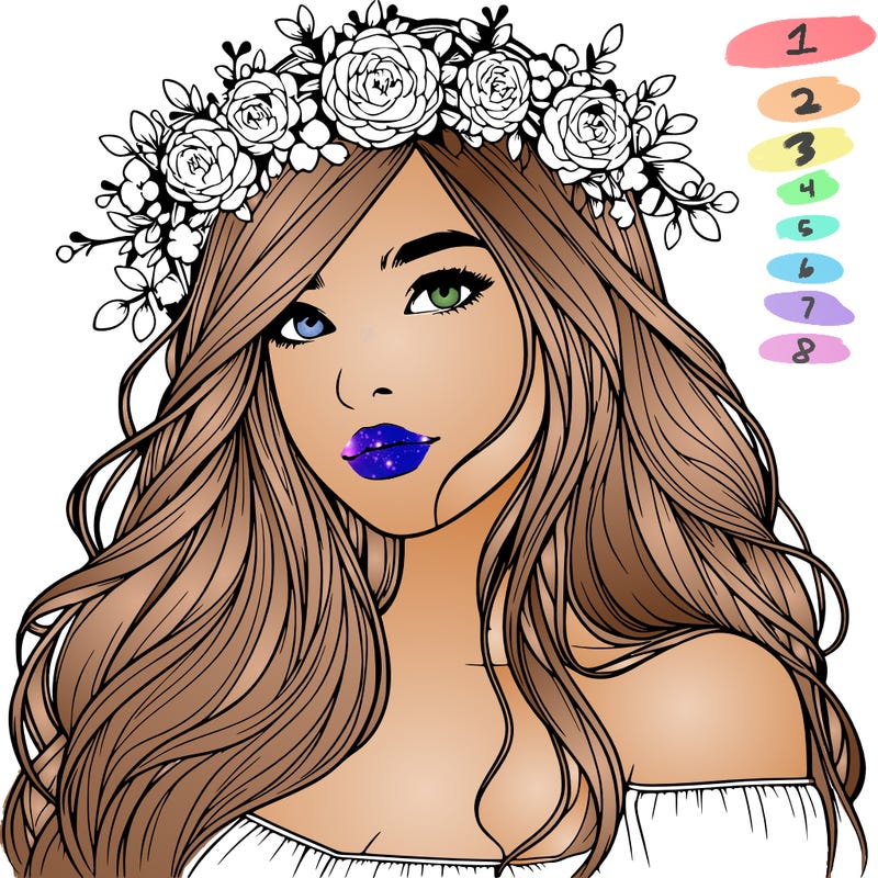 realistic girl with flower crown