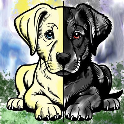 realistic dog split picture