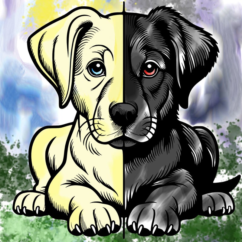 realistic dog split picture