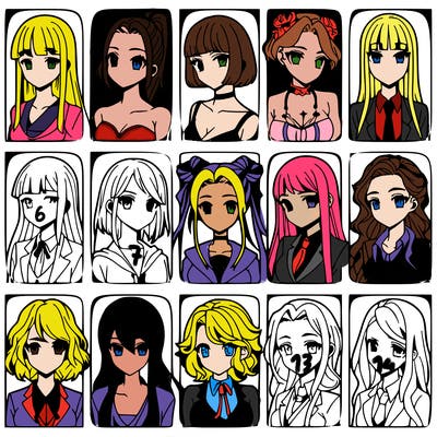 girls that look diffrent anime