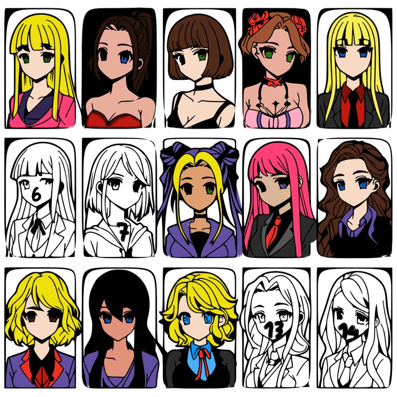 girls that look diffrent anime