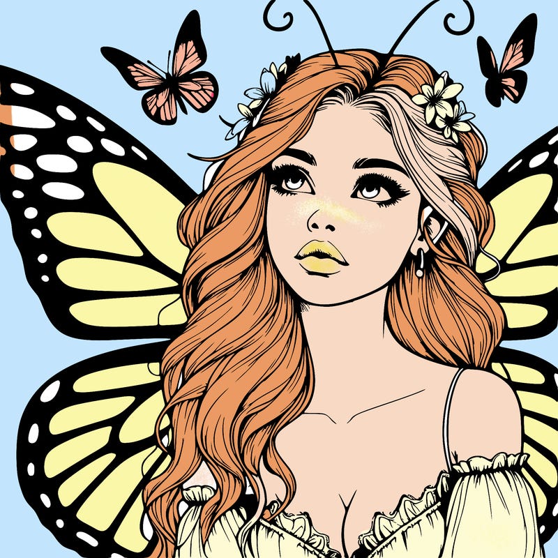 butterfly fairy realistic girl