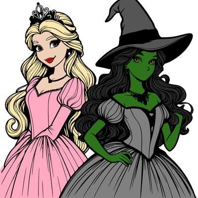 a realistic princess and a witch