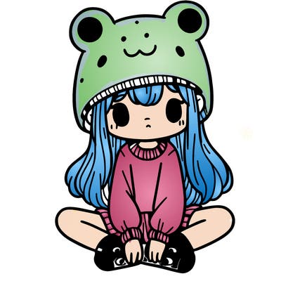 a girl wearing a frog hat and some frog socks