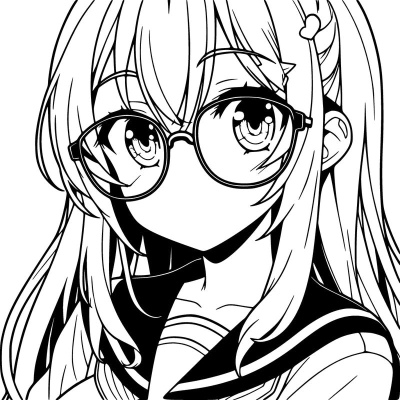 anime girl with glasses
