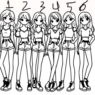 a group of girls wearing crop tops and shorts