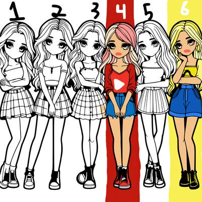 a group of girls realistic