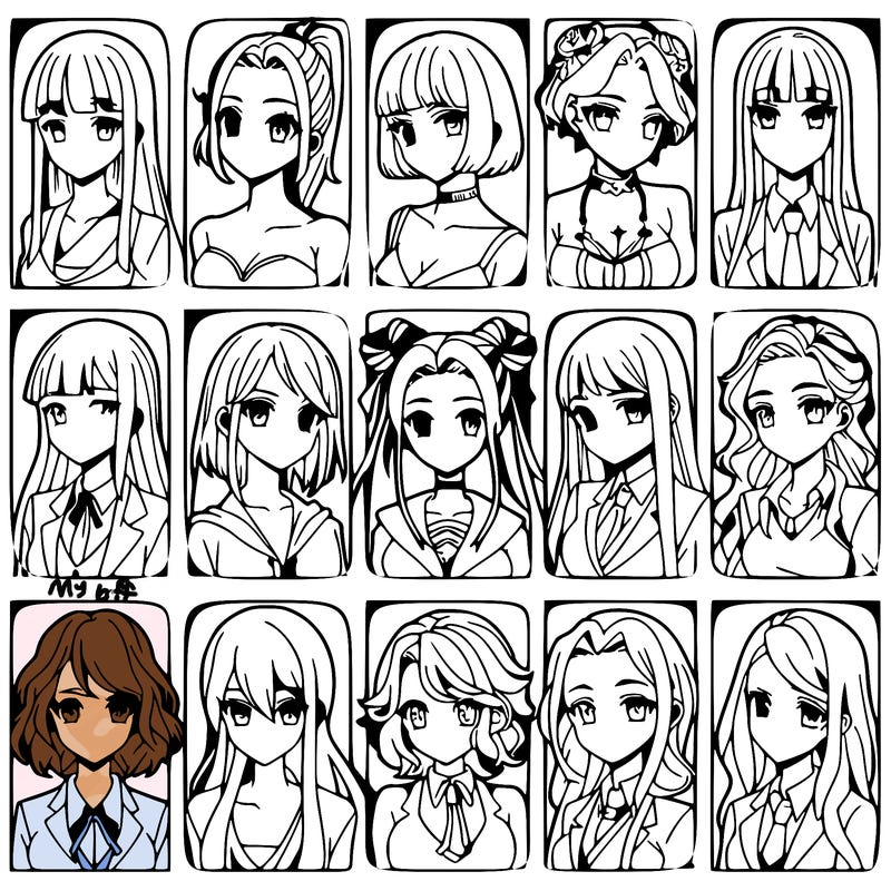 girls that look diffrent anime