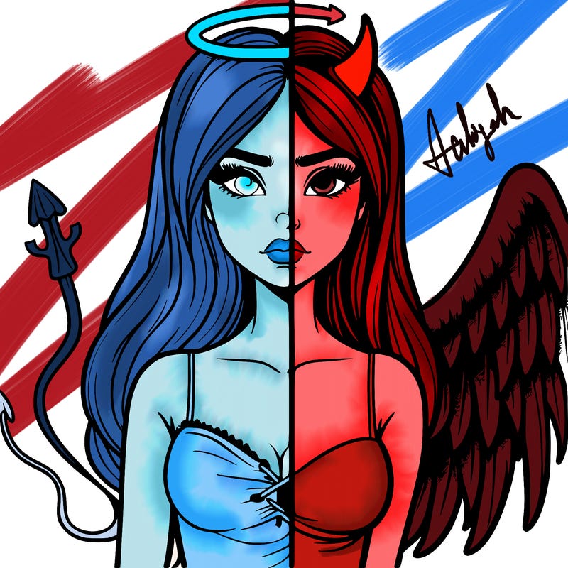 devil vs angel realistic girl