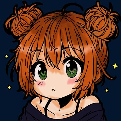 a manga girl with messy small buns